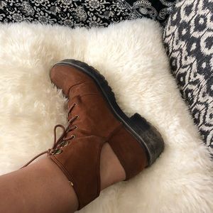 Cut Out Lace Up Boots (size 10)